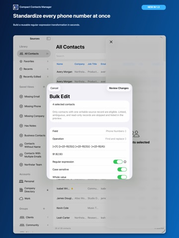 Compact Contacts Manager: another view of the application