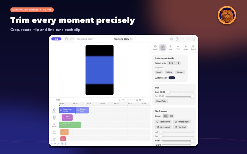Garfi Video Editor: another view of the application