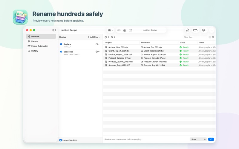 RenameDeck product screenshot