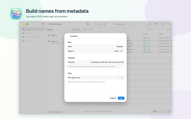 RenameDeck: another view of the application